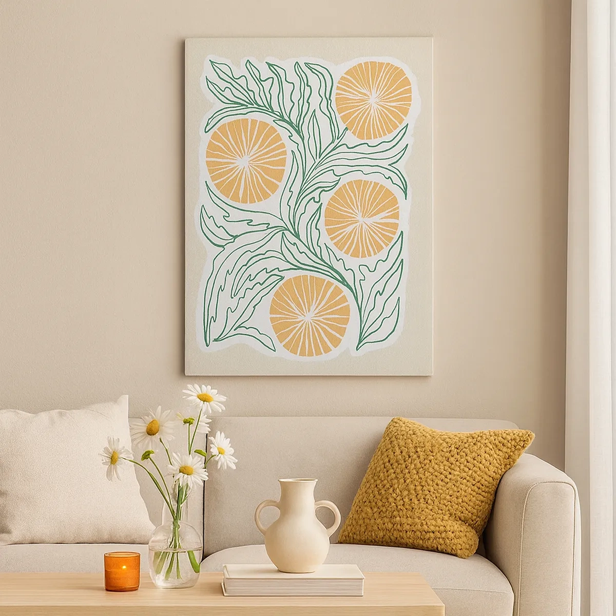 Quadro em tela - Étnico com um toque de abstração - 50x70 cm