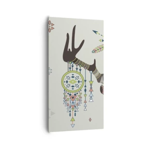 Quadro em tela - Troféu de caçador indiano - 65x120 cm