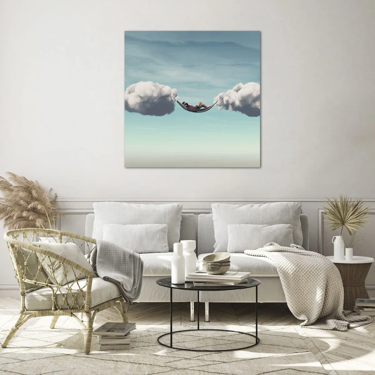 Quadro em vidro - A felicidade do momento - 50x50 cm