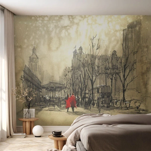 Papel de parede personalizado Premium Sand - Um encontro no nevoeiro londrino - Cidade, Londres, Arquitetura