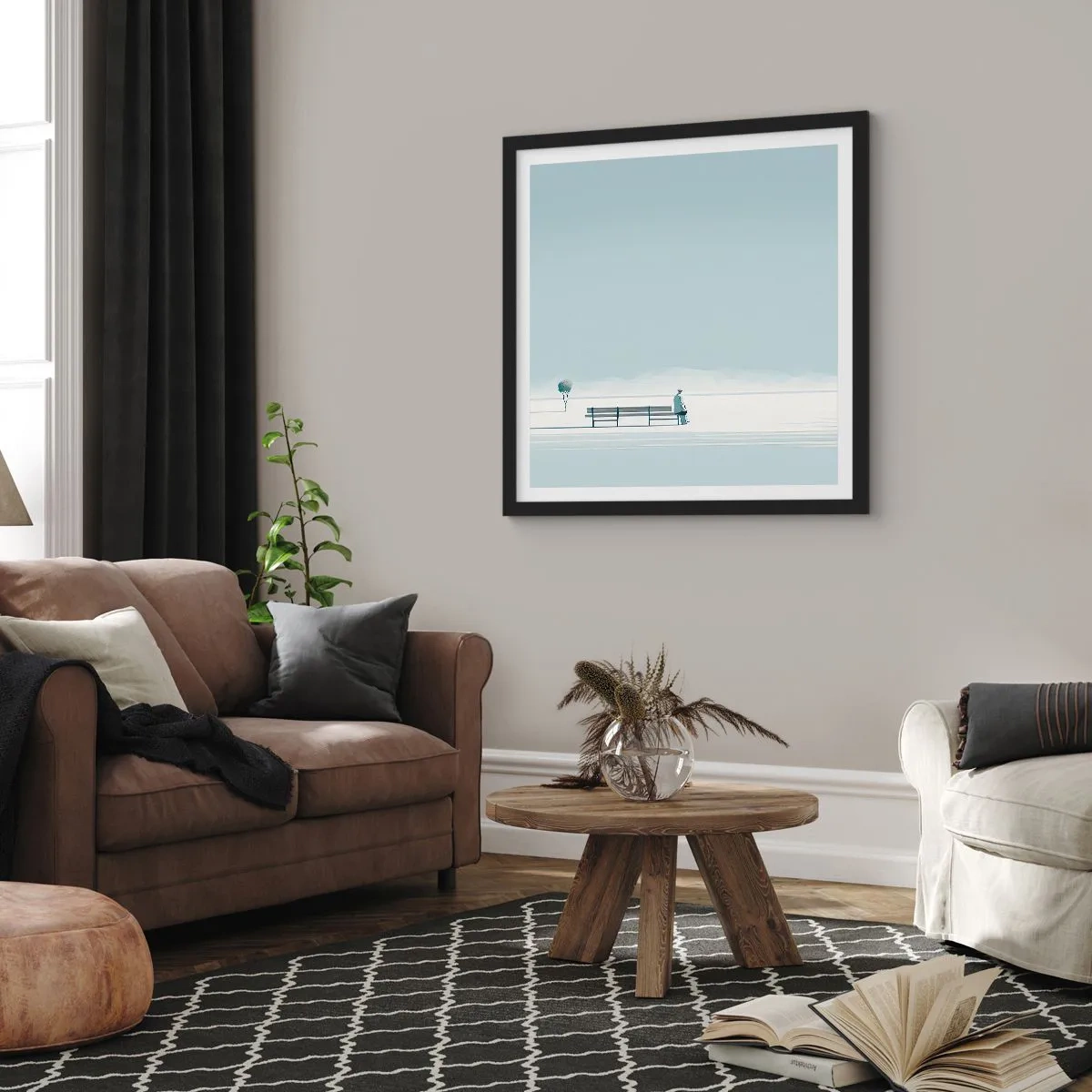 Pôster com moldura preta - Sim, estou esperando. - 30x30 cm