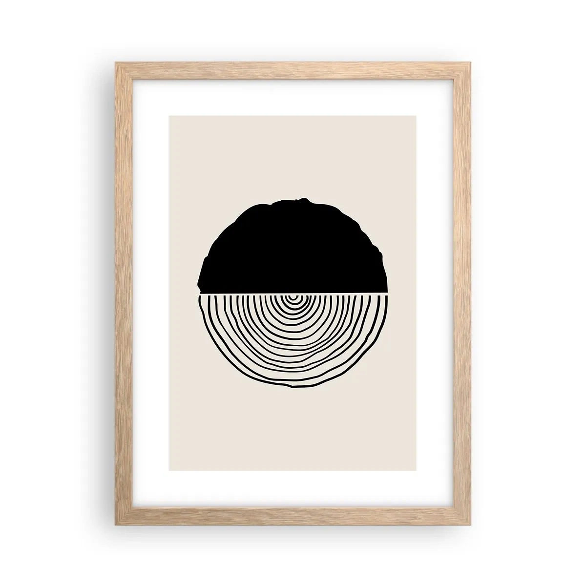 Pôster com moldura de carvalho claro - Meio a meio - 30x40 cm