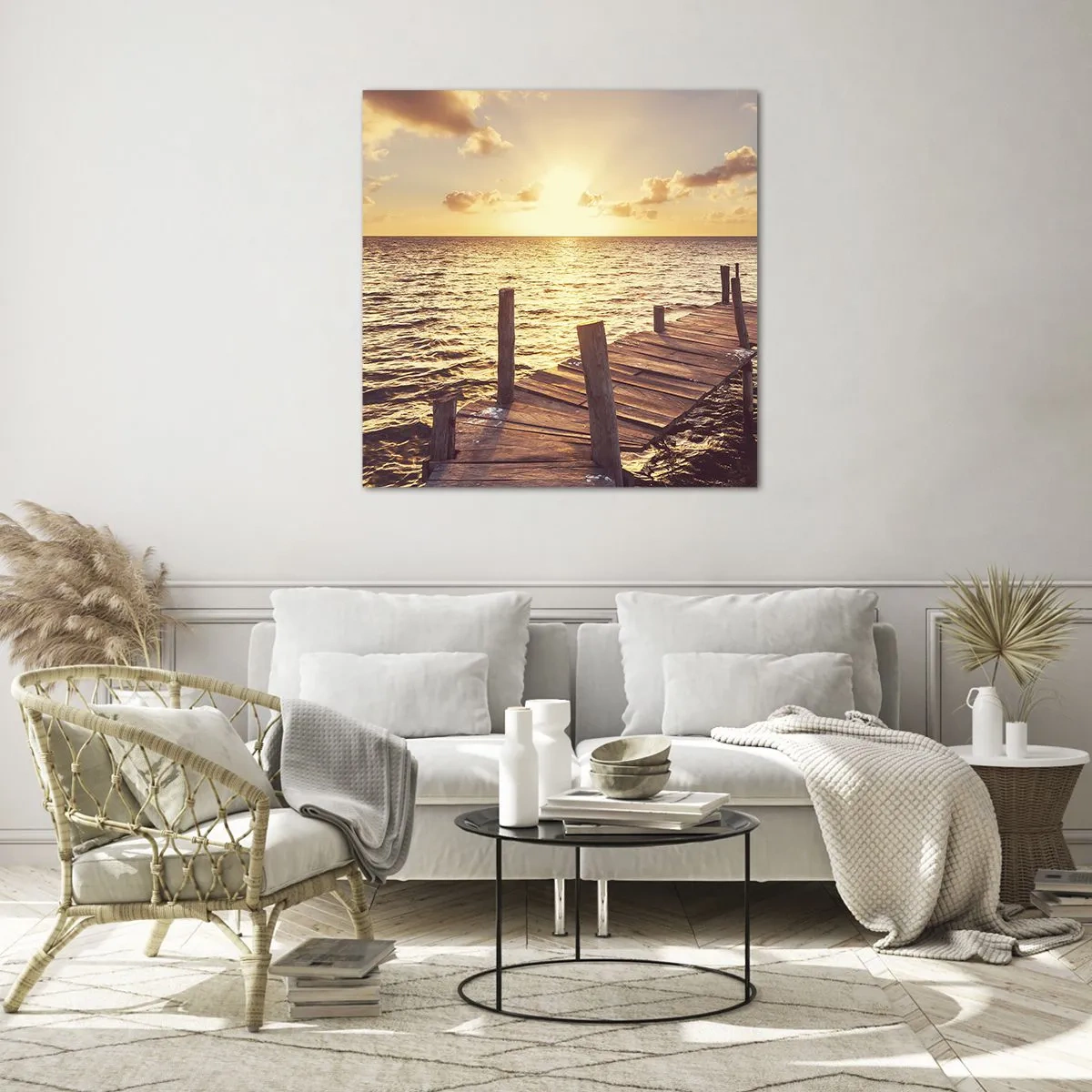 Quadro em vidro - A terra dourada da gentileza - 50x50 cm