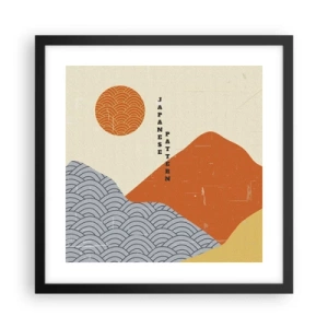 Pôster com moldura preta - No espírito japonês - 40x40 cm