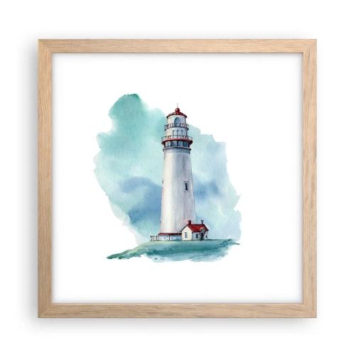 Pôster com moldura de carvalho claro - A gentil irmã do azul - 30x30 cm