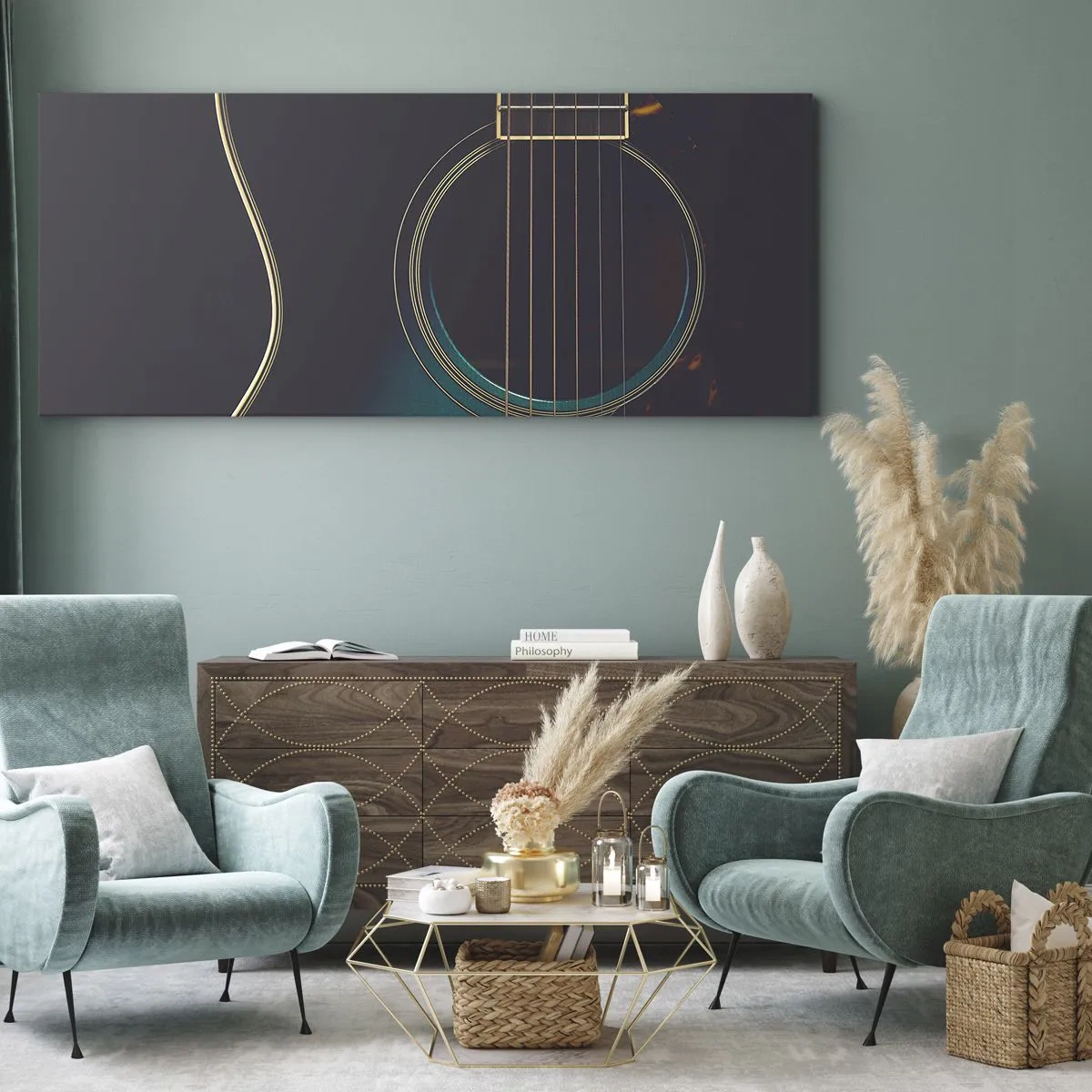 Quadro em tela - Um momento antes de soar - 100x40 cm