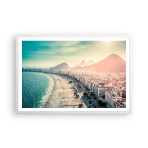 Pôster em moldura branca - Férias eternas no Rio - 91x61 cm