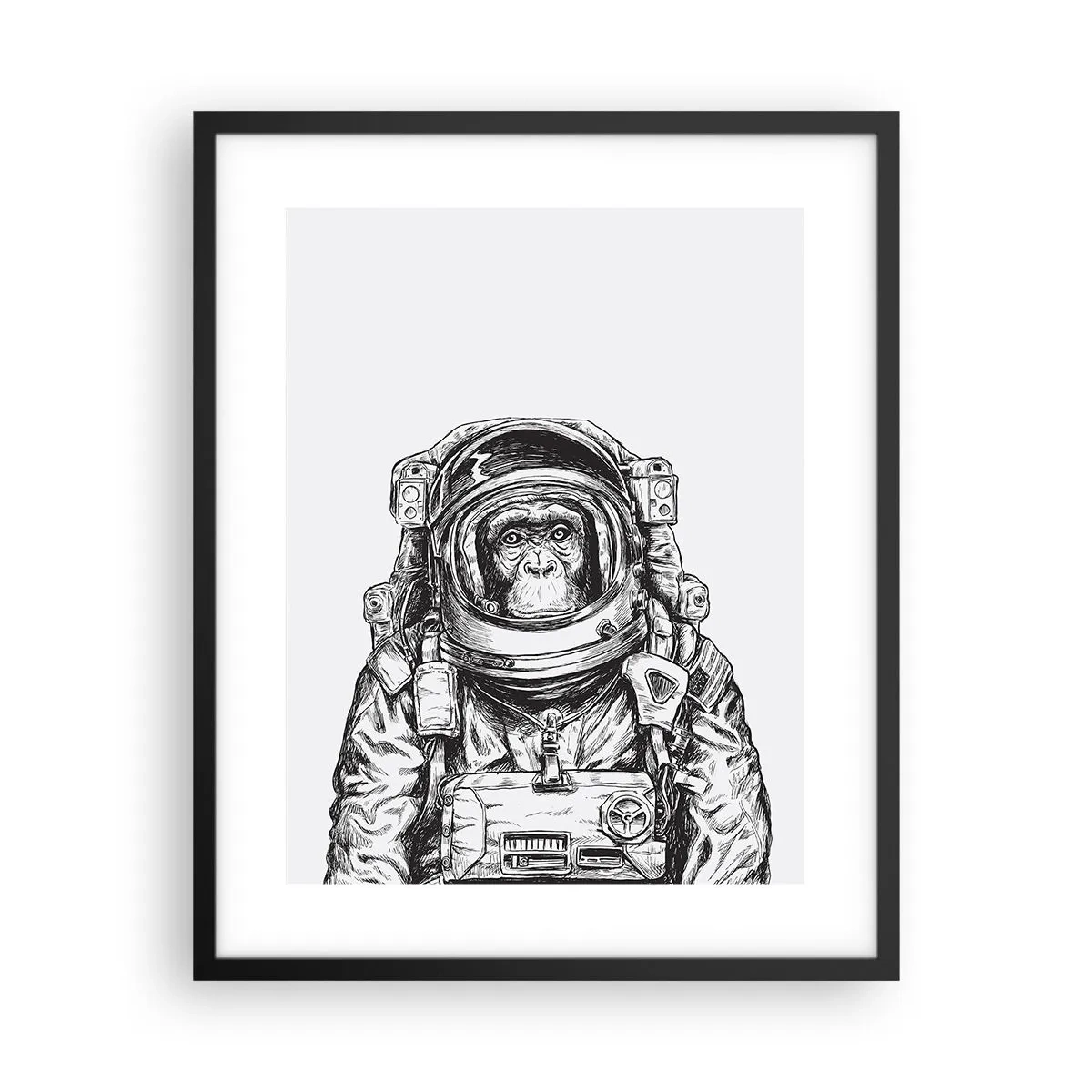 Pôster com moldura preta - Evolução alternativa - 40x50 cm