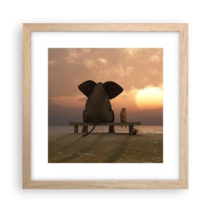 Pôster com moldura de carvalho claro - Como é bom ficarmos em silêncio juntos - 30x30 cm