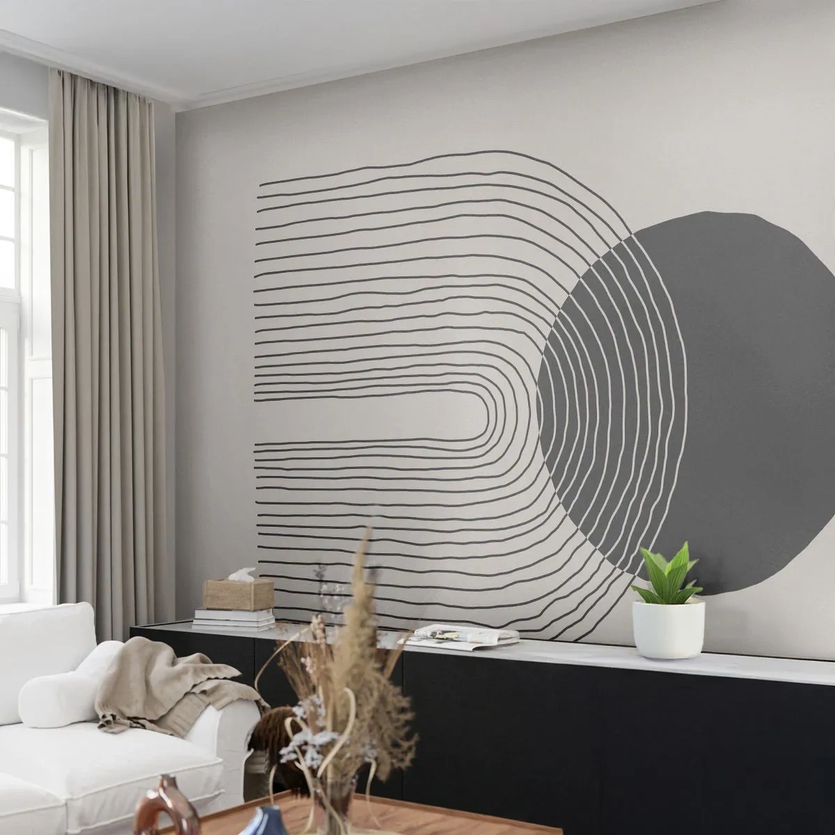 Papel de Parede Autocolante Deluxe Sticker - Tremores e confiança - Abstração, Pedaço, Minimalismo - 250x175 cm