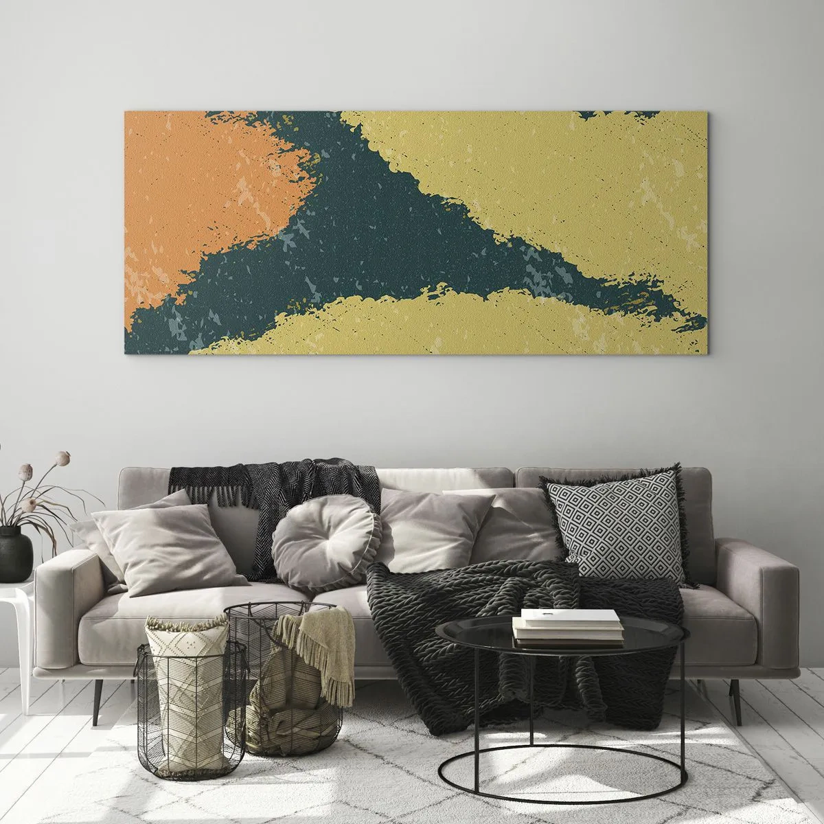Quadro em vidro - Abstração – movimento lento - 100x40 cm
