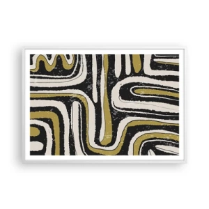 Pôster em moldura branca - Composição: estradas e becos - 100x70 cm