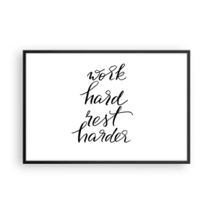 Pôster com moldura preta - Equilíbrio da vida - 91x61 cm