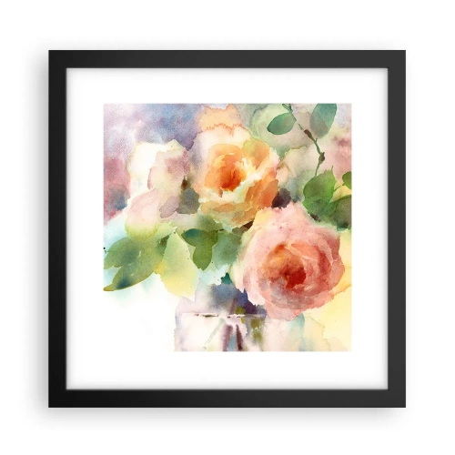 Pôster com moldura preta - Delicado como uma aquarela - 30x30 cm