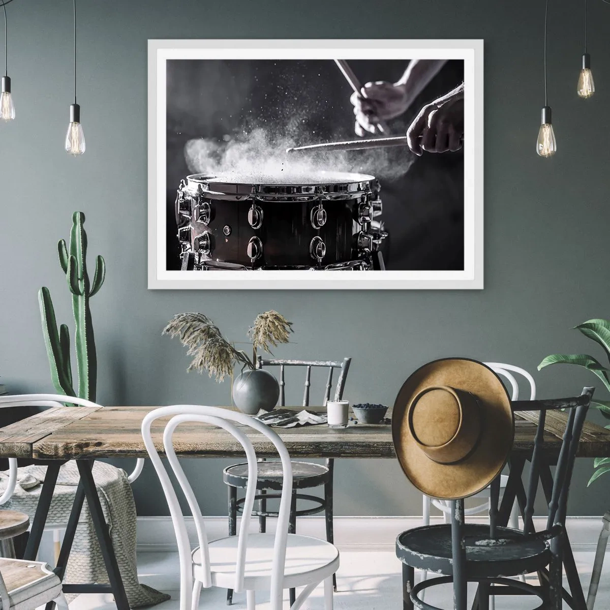 Pôster em moldura branca - Pulso da música - 70x50 cm