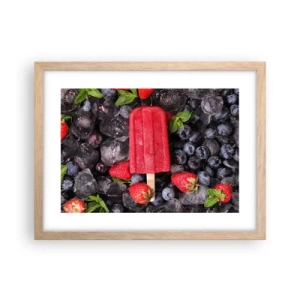 Pôster com moldura de carvalho claro - O sabor de um verão quente - 40x30 cm