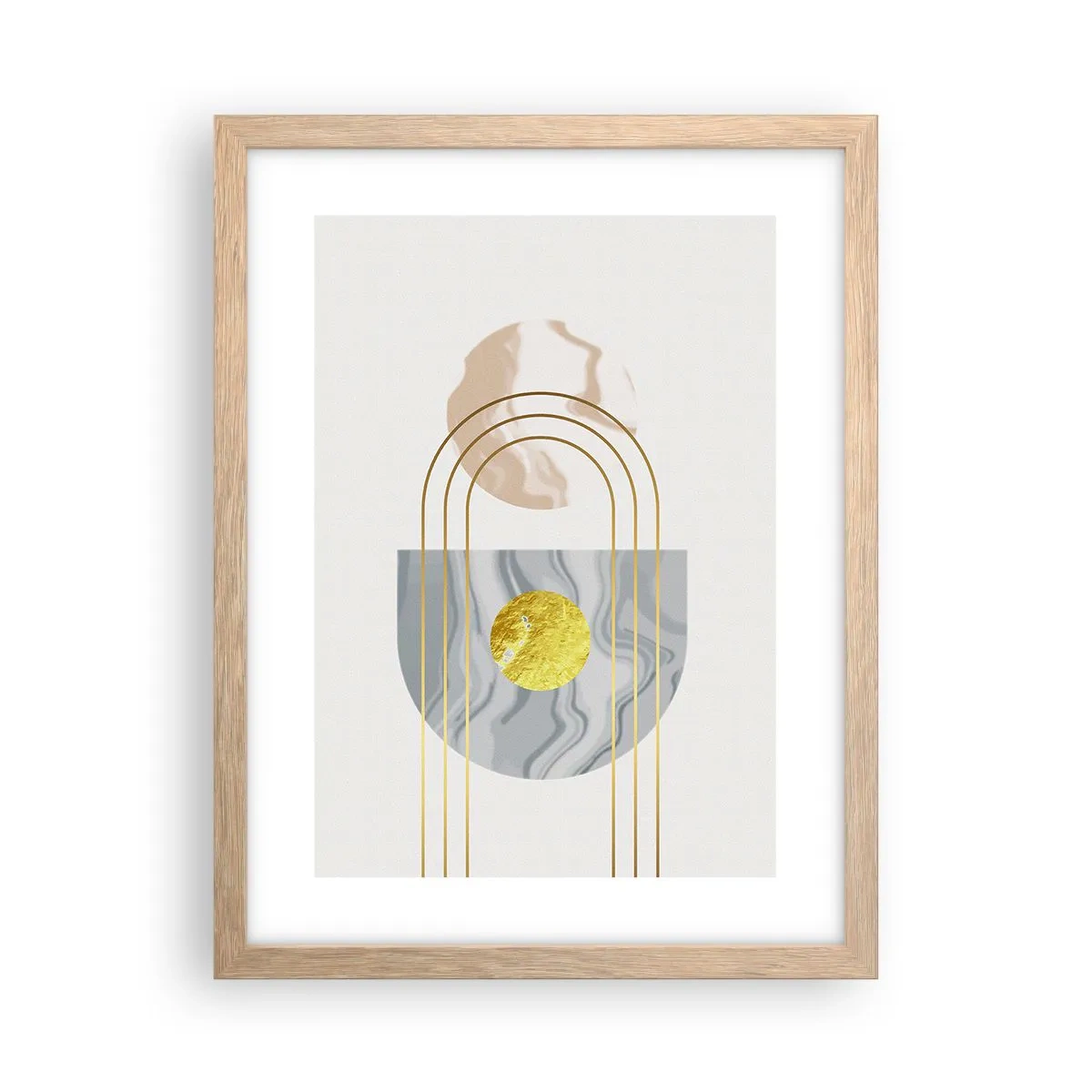 Pôster com moldura de carvalho claro - Brilho e claridade - 30x40 cm