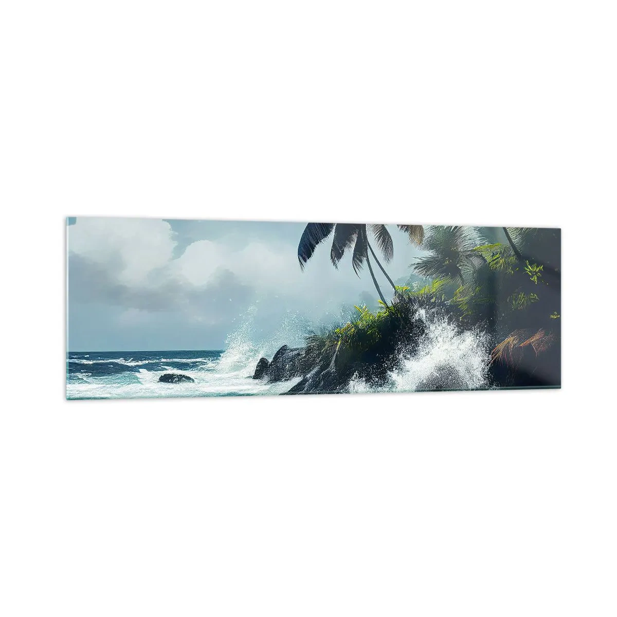Quadro em vidro - Em uma costa tropical - 160x50 cm