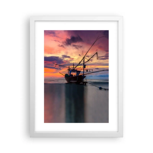 Pôster em moldura branca - Noite exótica - 30x40 cm