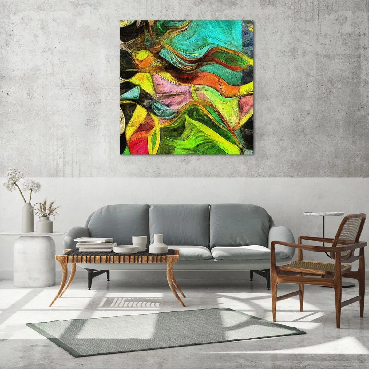 Quadro em vidro - O movimento é vida - 50x50 cm