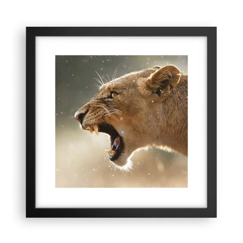 Pôster com moldura preta - Tente não ouvir - 30x30 cm