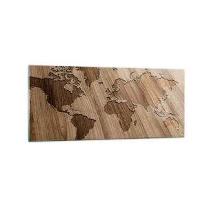 Quadro em vidro - O mundo servido na mesa - 120x50 cm