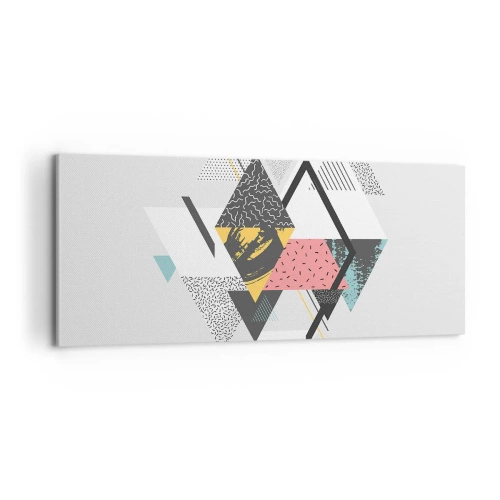 Quadro em tela - Variações do triângulo e losango - 100x40 cm