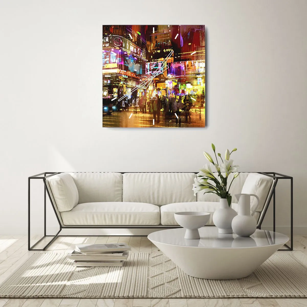 Relógio de parede - Relógio em vidro - Num mar de luz - 30x30 cm