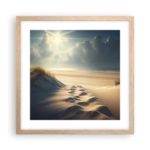 Pôster com moldura de carvalho claro - Uma paisagem relaxante - 40x40 cm