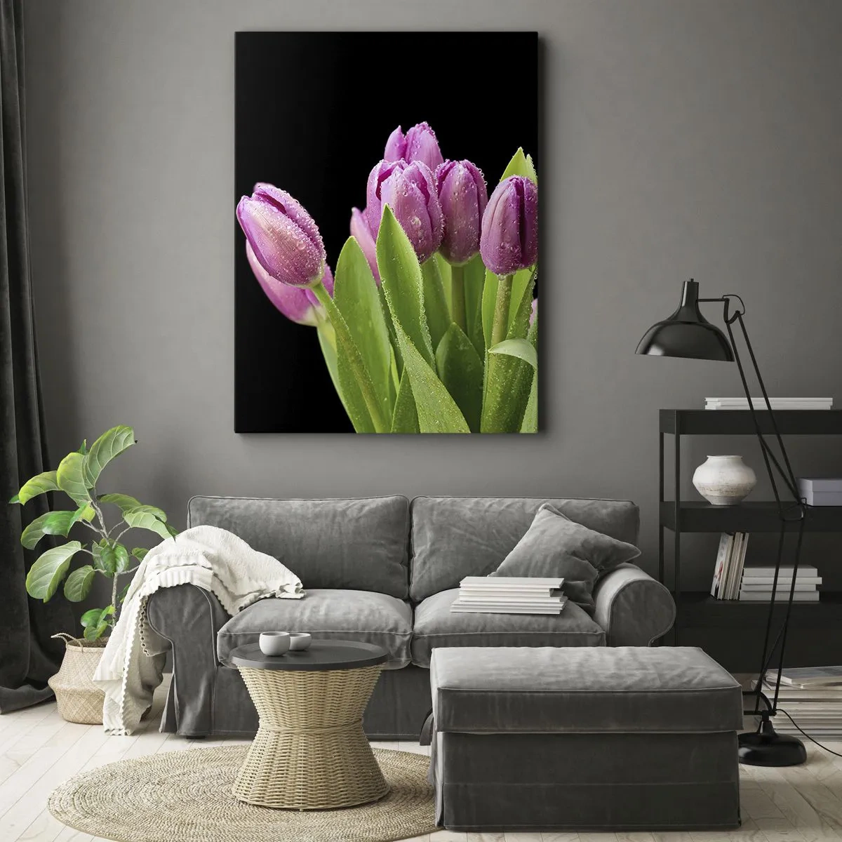 Quadro em tela - Alegria lilás da primavera - 45x80 cm