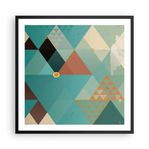 Pôster com moldura preta - A unidade de muitos, os muitos da unidade - 60x60 cm