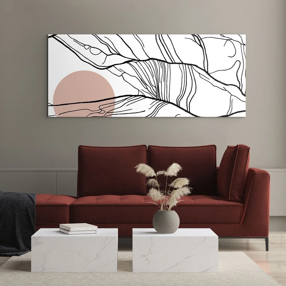 Quadro em vidro - Numa rede de galhos - 120x50 cm