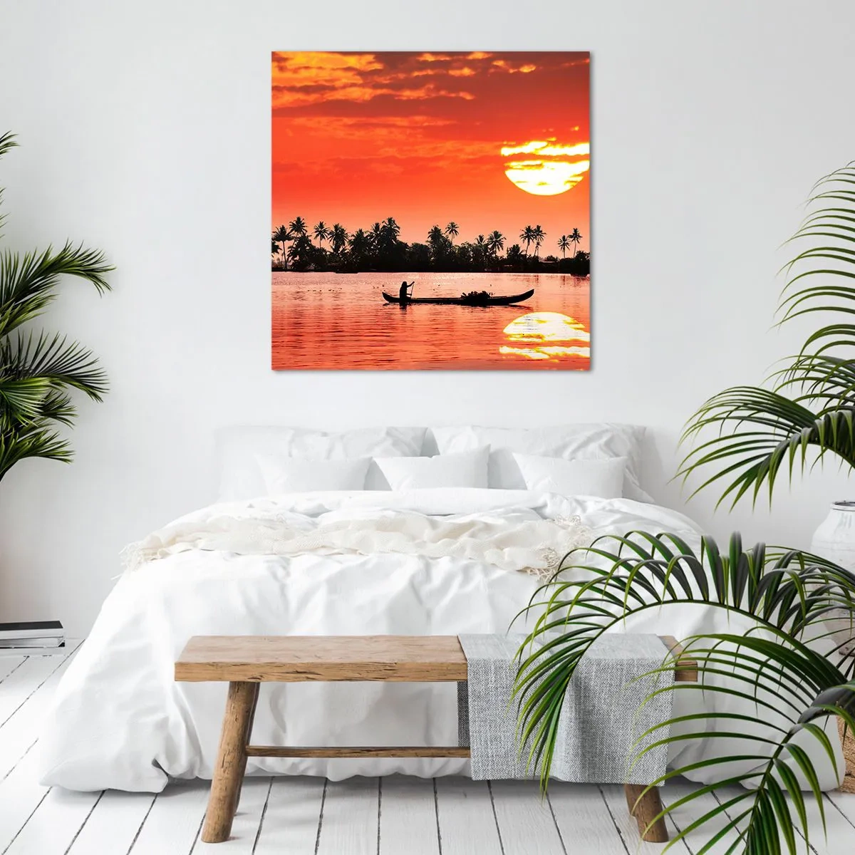 Quadro em tela - A calma dos trópicos ao pôr do sol - 30x30 cm