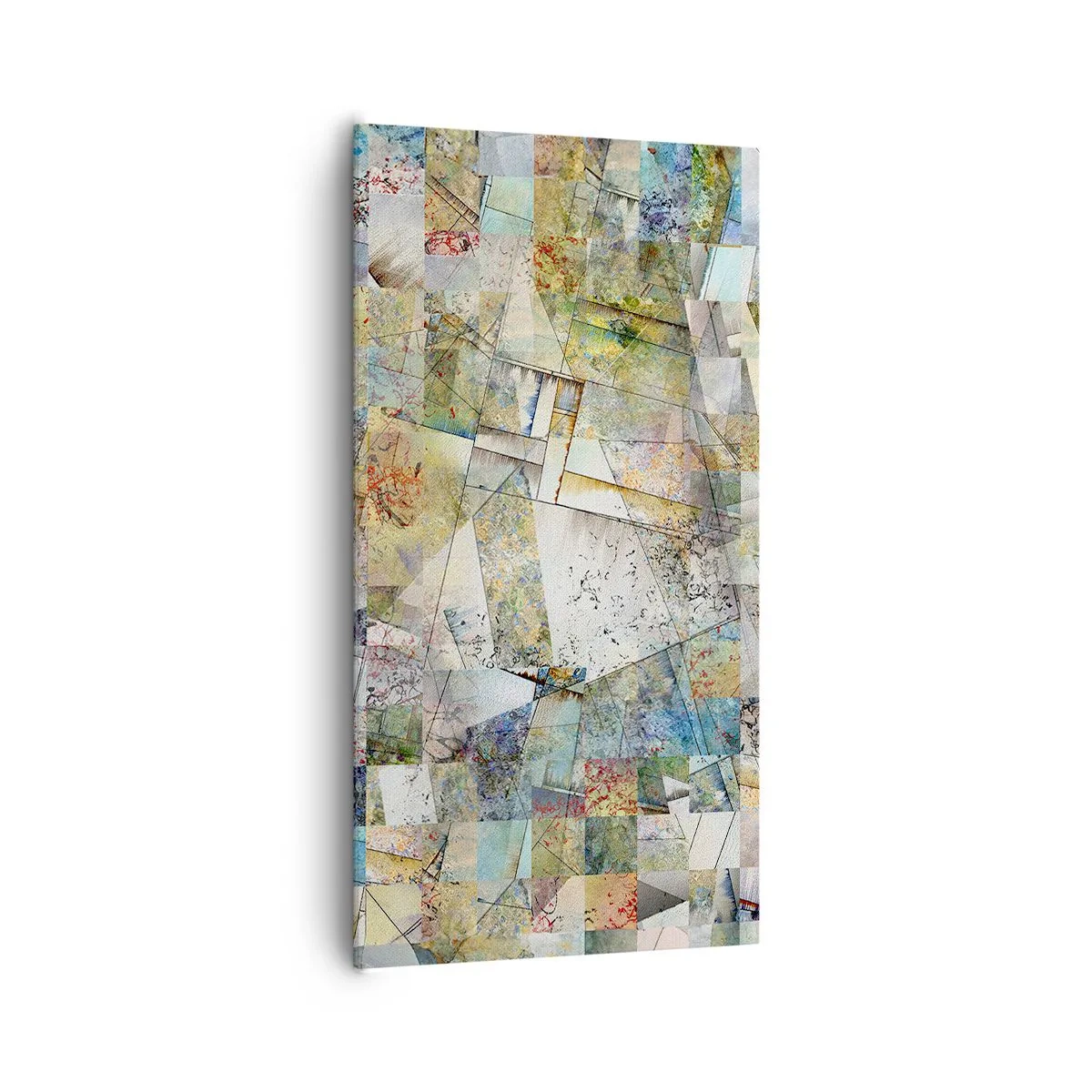 Quadro em tela - Embaralhamento geométrico - 65x120 cm