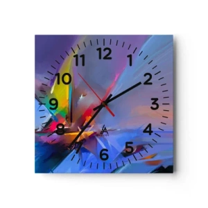 Relógio de parede - Relógio em vidro - Como as asas de um pássaro - 40x40 cm