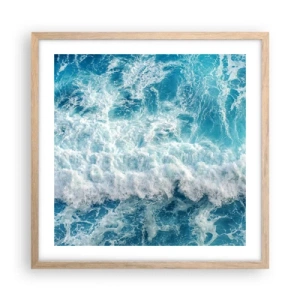 Pôster com moldura de carvalho claro - Alegremente e aos saltos - 50x50 cm