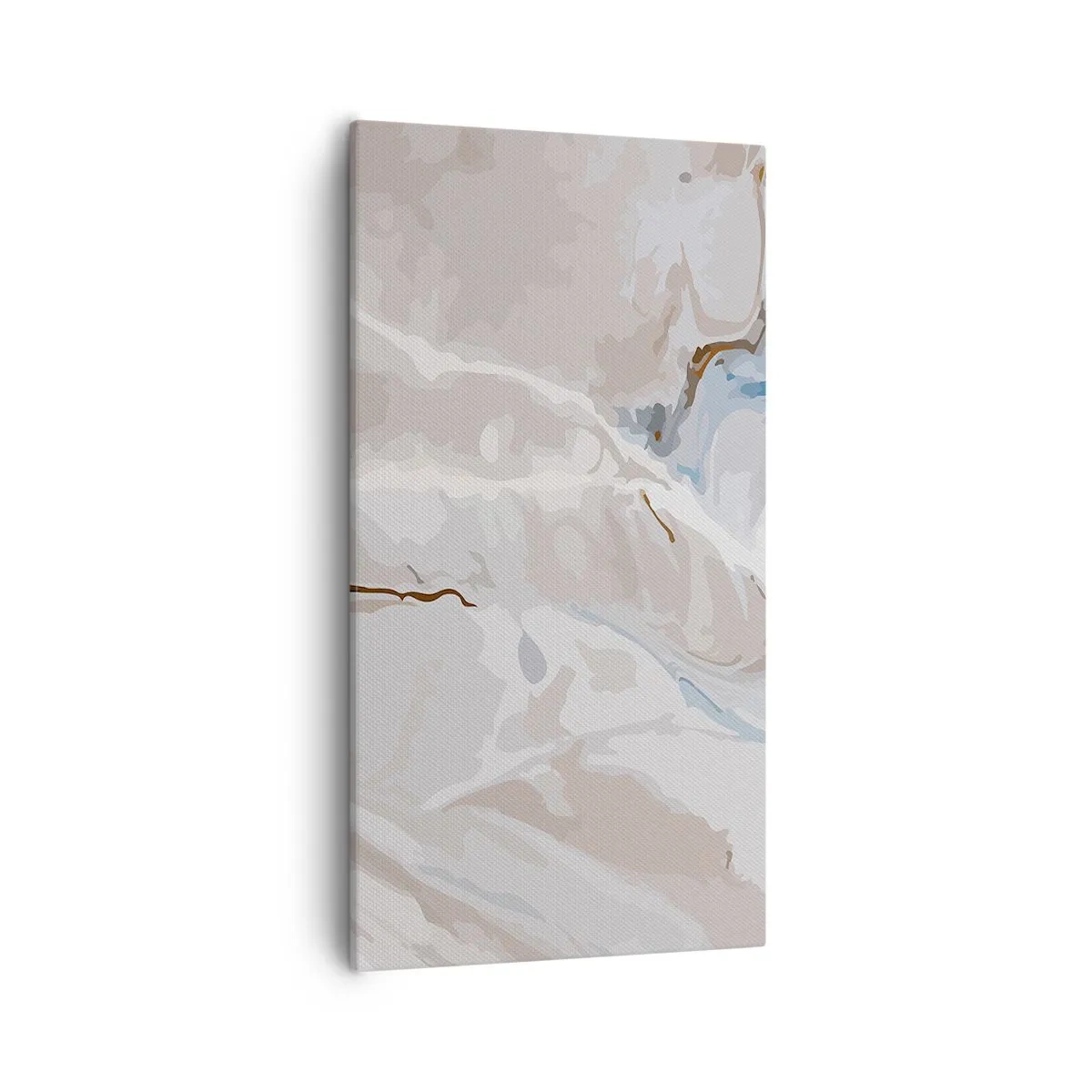 Quadro em tela - Meandros azuis sob branco - 55x100 cm
