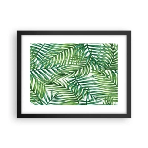 Pôster com moldura preta - Sob as folhas verdes - 40x30 cm
