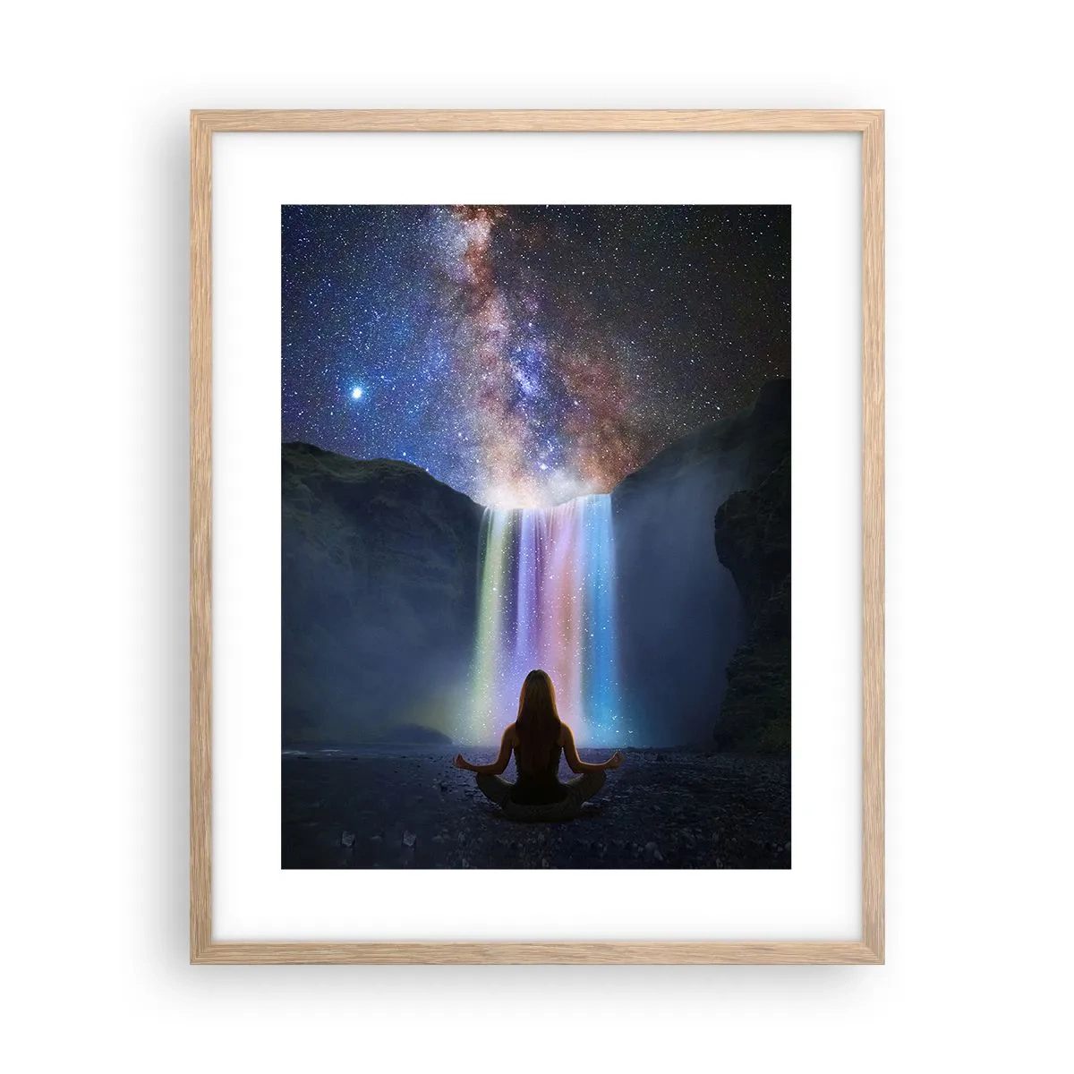 Pôster com moldura de carvalho claro - Harmonia absoluta - 40x50 cm