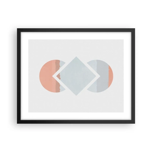 Pôster com moldura preta - A situação é clara - 50x40 cm