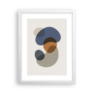 Pôster em moldura branca - Gotas de cor - 30x40 cm