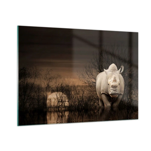Quadro em vidro - Branco contra a natureza - 100x70 cm