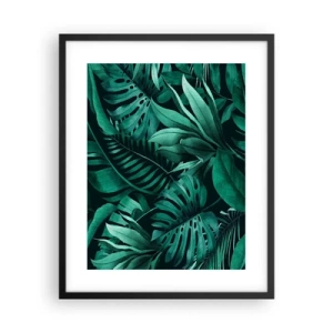Pôster com moldura preta - A profundidade da vegetação tropical - 40x50 cm