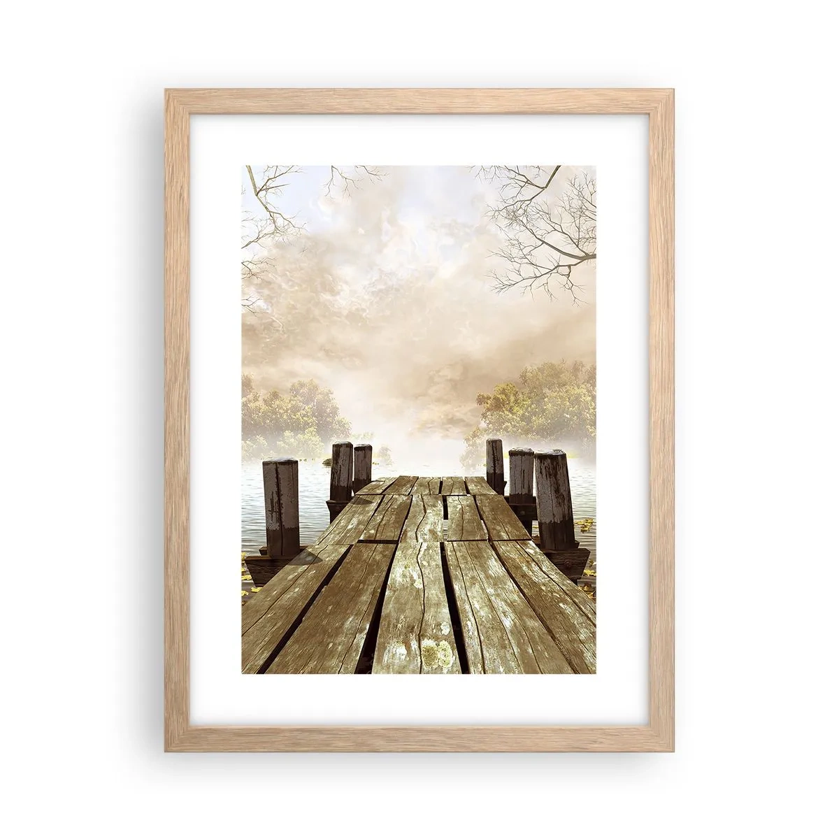 Pôster com moldura de carvalho claro - A leve tristeza do outono - 30x40 cm