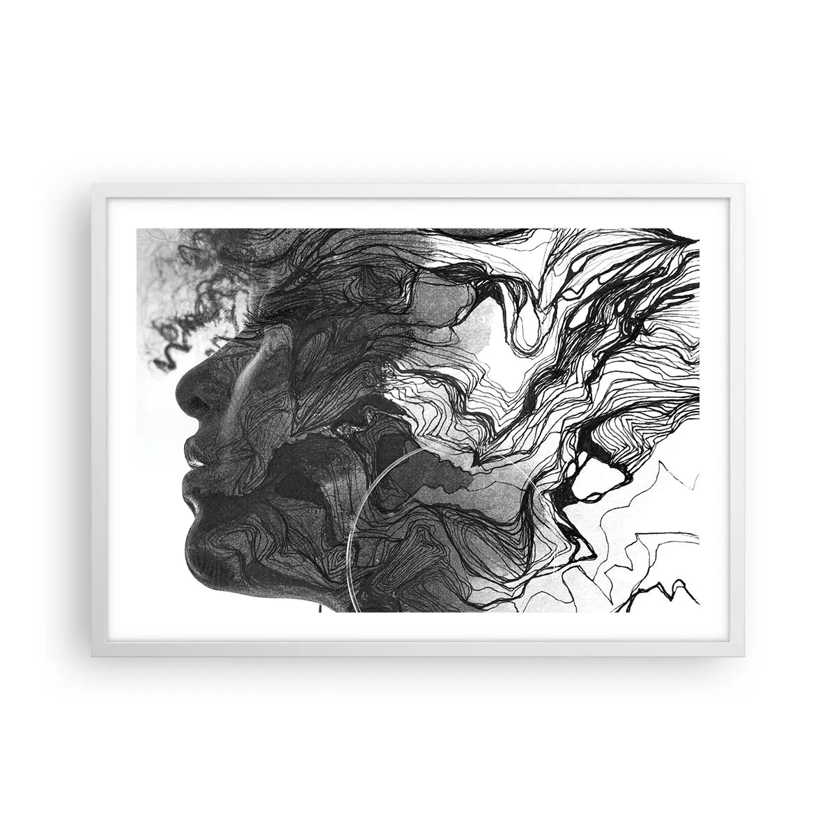 Pôster em moldura branca - Entrelaçados em sonhos - 70x50 cm