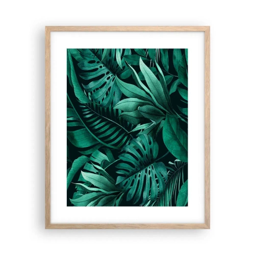 Pôster com moldura de carvalho claro - A profundidade da vegetação tropical - 40x50 cm