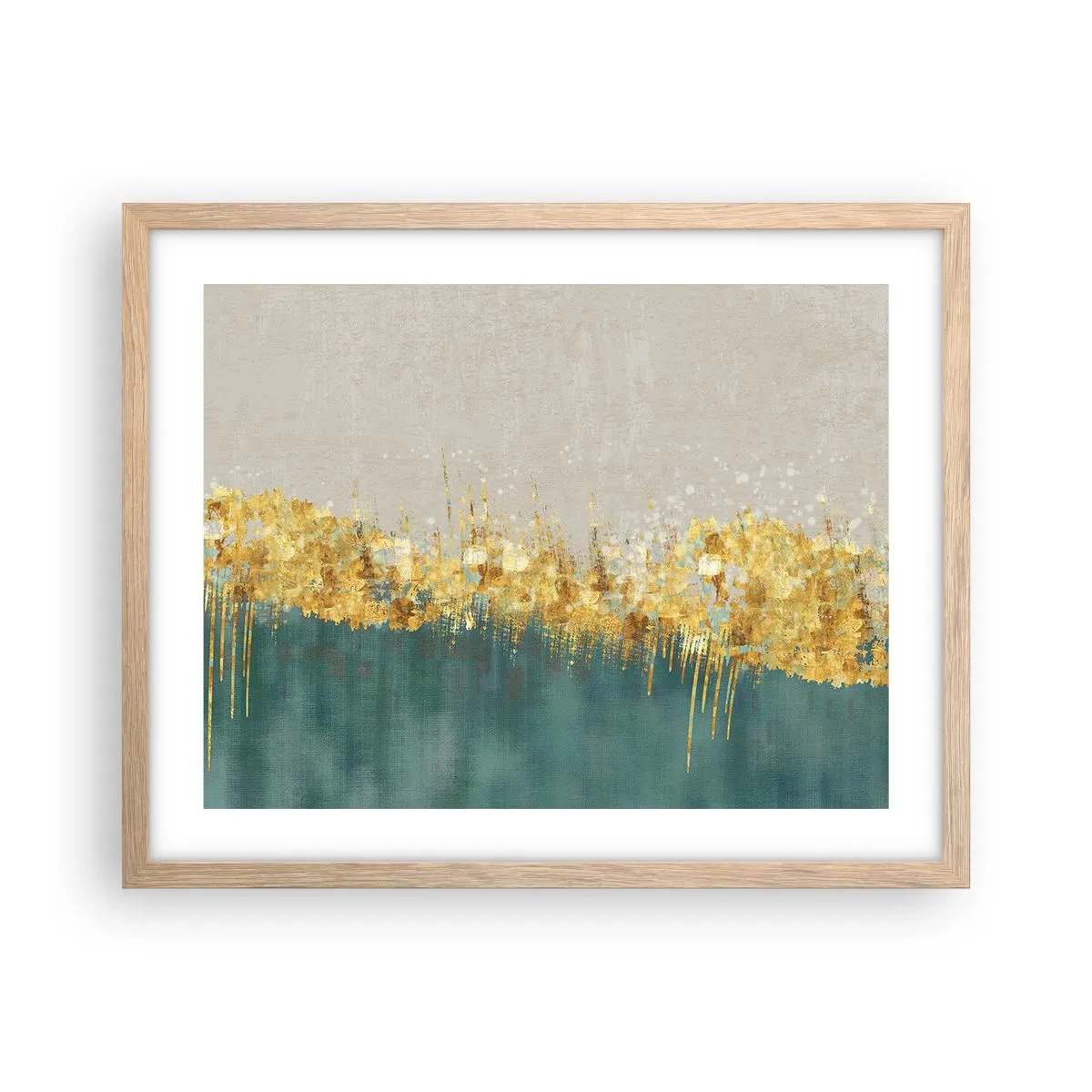 Pôster com moldura de carvalho claro - A fronteira dourada - 50x40 cm
