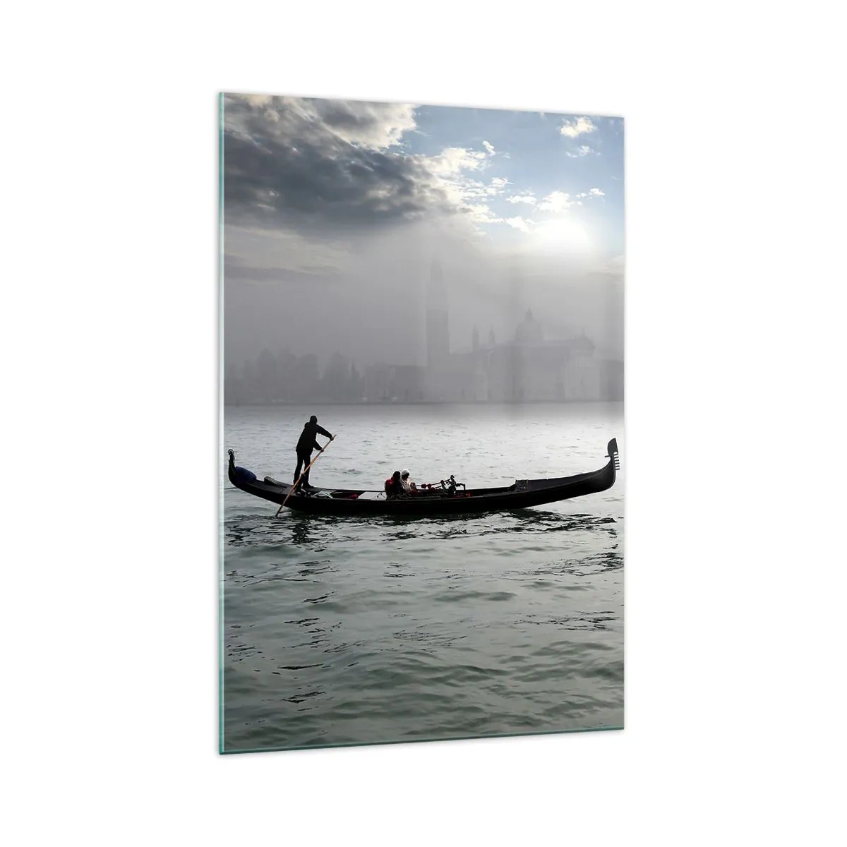 Quadro em vidro - Uma cidade fabulosa feita de água e nevoeiro - 70x100 cm