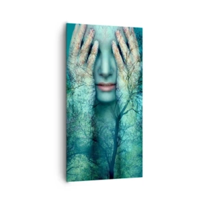 Quadro em tela - Imersa em azul - 65x120 cm