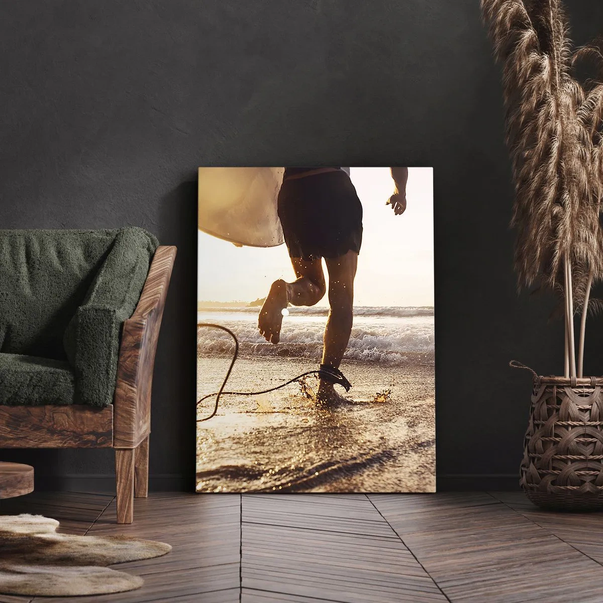 Quadro em tela - Encontro das ondas - 55x100 cm